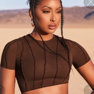 Brown Oh Polly Crop Top